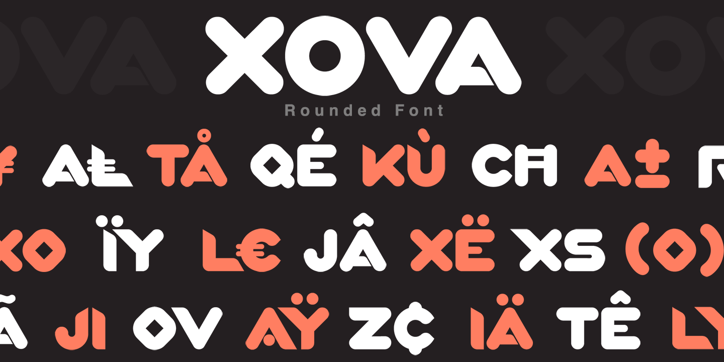 Beispiel einer Xova Rounded Regular-Schriftart